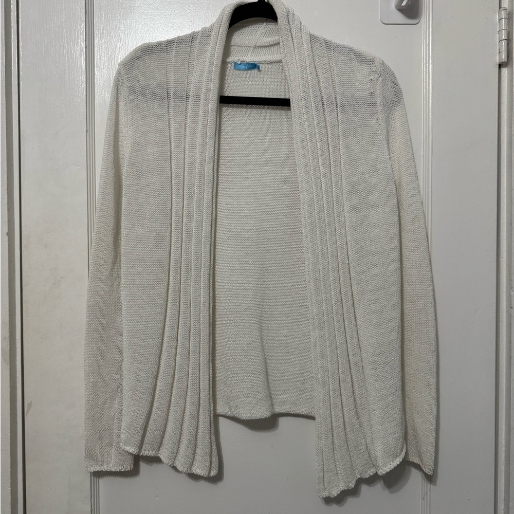 J. McLaughlin Elegant Cotton Blend Cream Cardigan Womens Extra Small